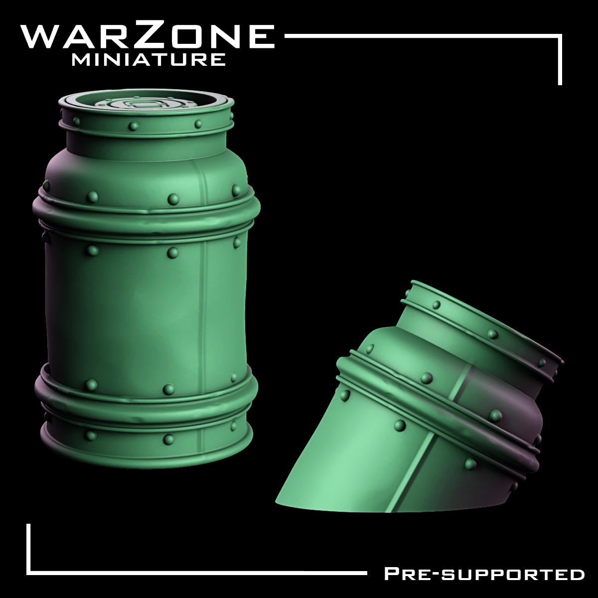 Sci-fi Barrels / Barrels Vol. 01, Grimdark Conversion Parts and Basing Materials Sculpted by WarZone Miniature