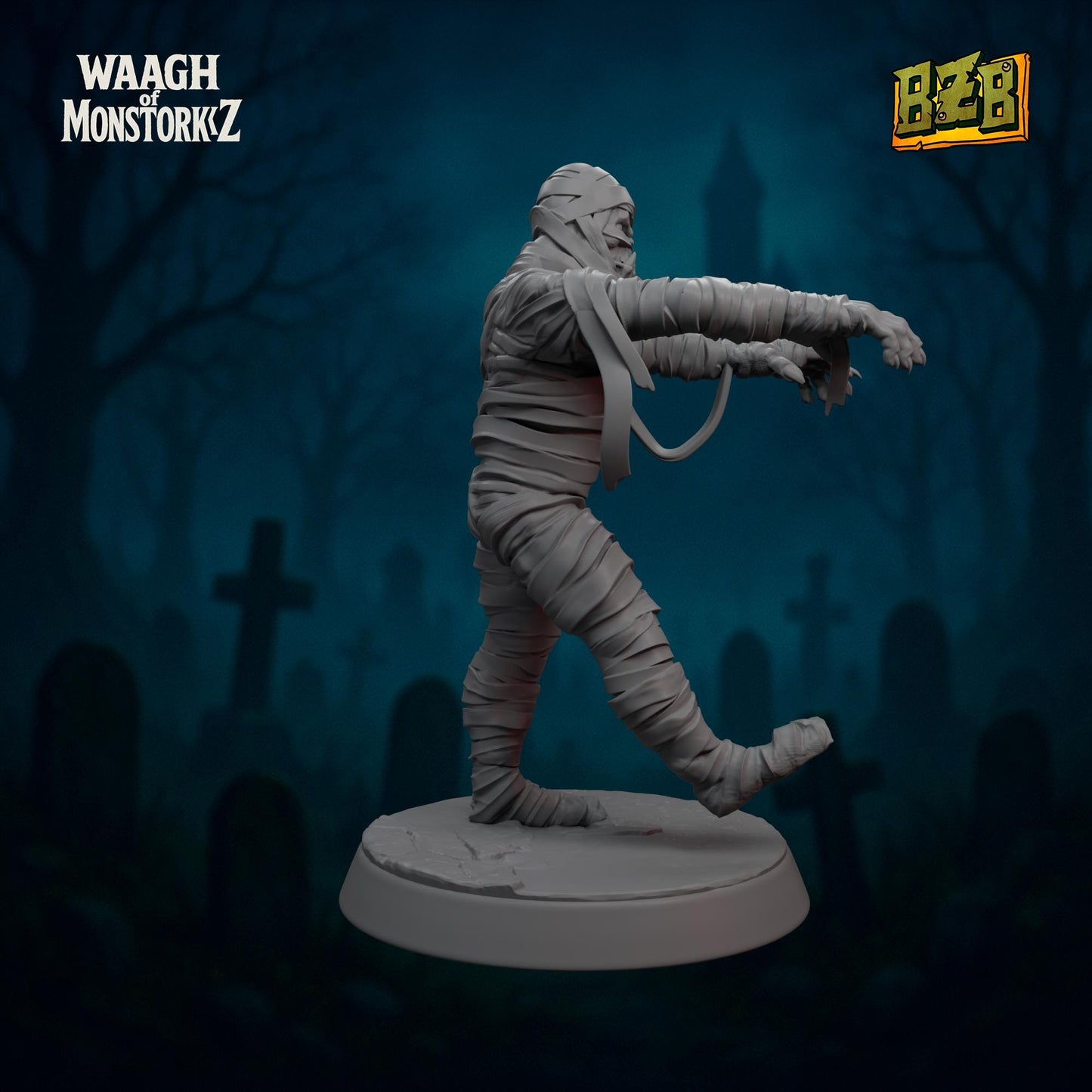 Da Mummork, Halloween Monster Orks, Movie-inspired Orkish Menace Sculpted by Big Zkreen Boyz, Grimdark Compatible for Sci-Fi Wargames