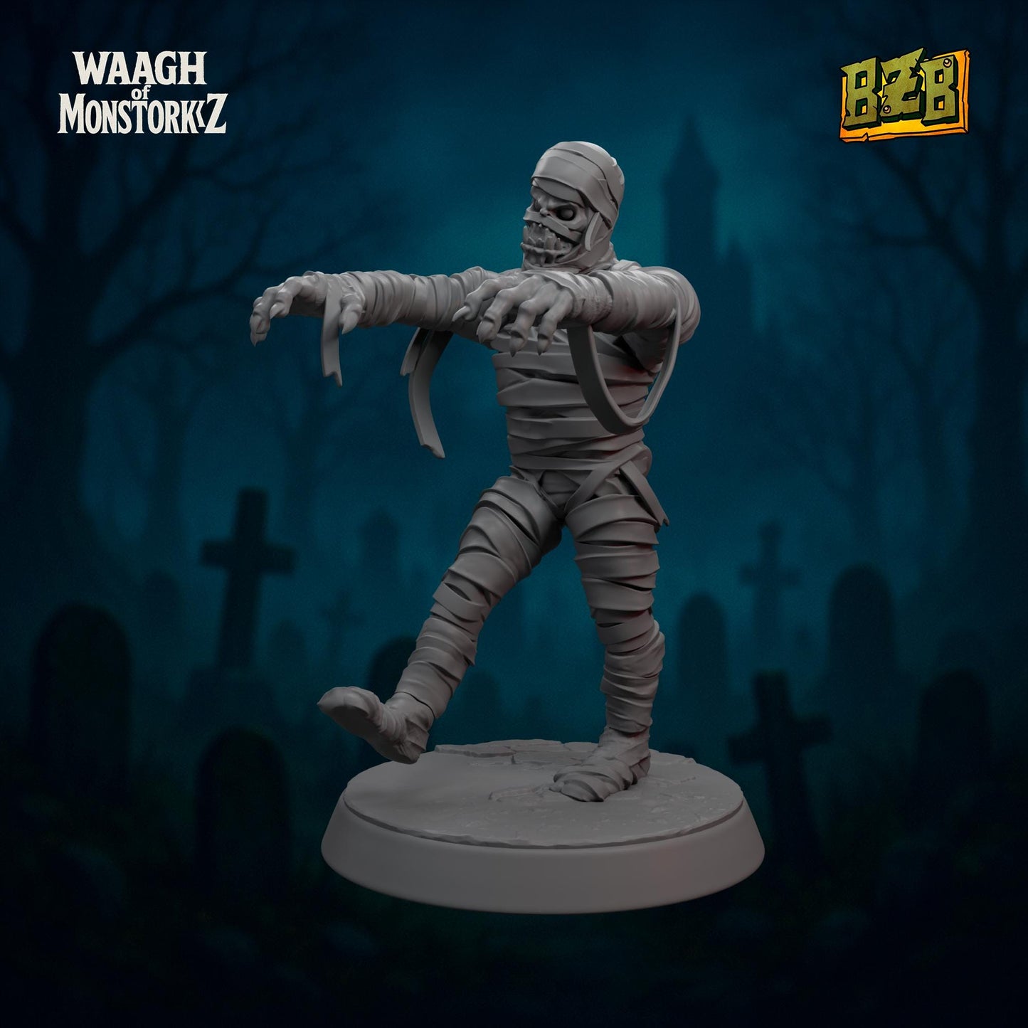 Da Mummork, Halloween Monster Orks, Movie-inspired Orkish Menace Sculpted by Big Zkreen Boyz, Grimdark Compatible for Sci-Fi Wargames