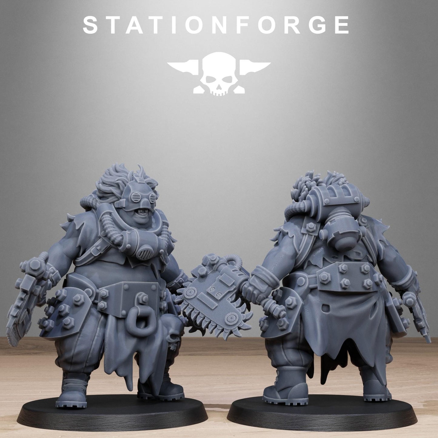 Techno Savage Barbarians, Chaos Worshipper Sci-Fi Wargames Miniatures by STATIONFORGE, Corrupted Imperial Guard