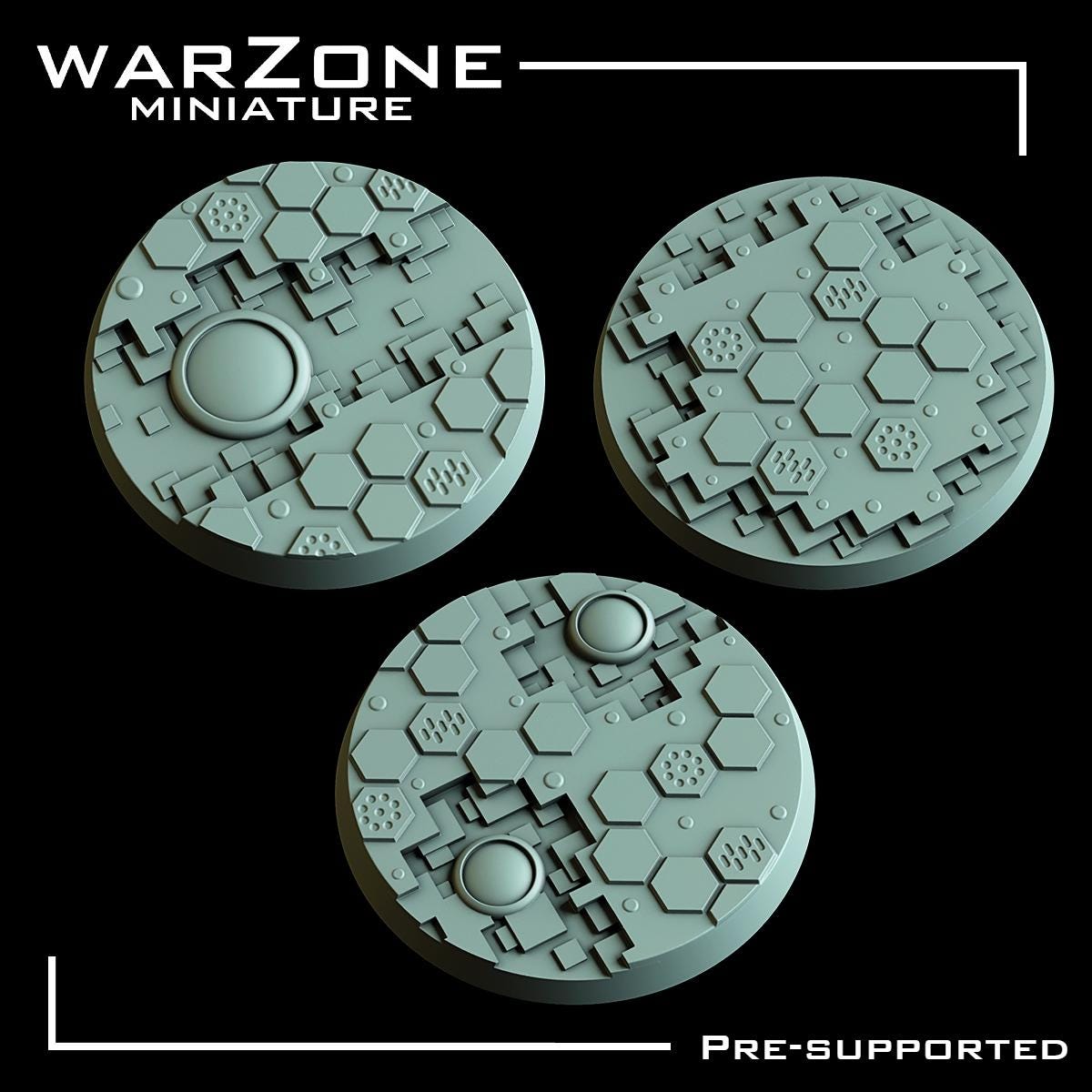 Bases sets - Tomb World Space robot, Grimdark Conversion Parts and Basing Materials Sculpted by WarZone Miniature
