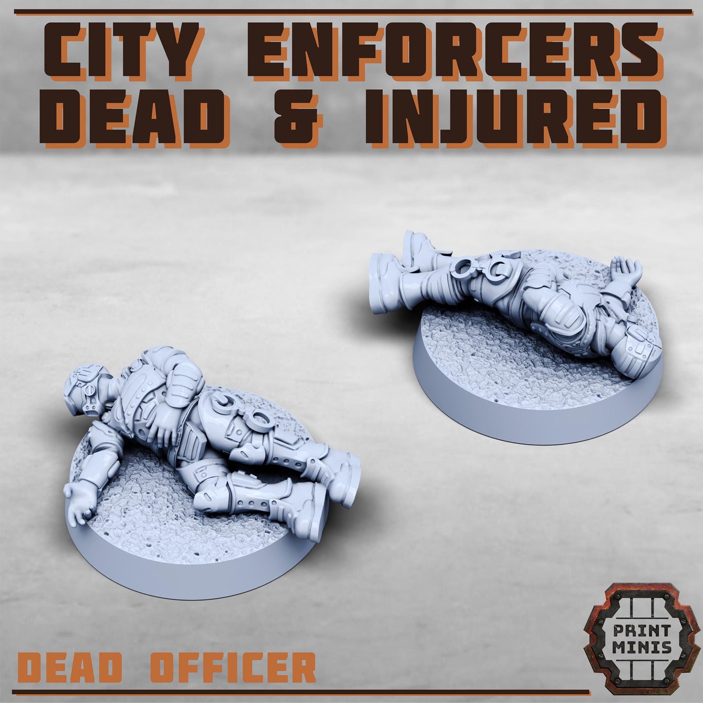 City Watch Enforcers - Dead and Injured NPCs -  Sci-Fi Grimdark City Skirmish Warfare Female Mercenaries by Print Minis