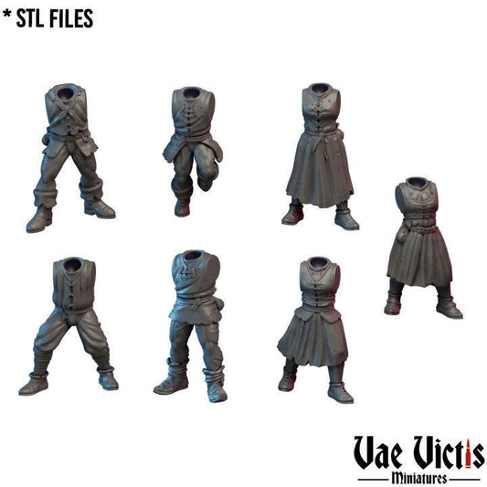 Modular Village Mob Miniatures, Bits and Weapon Conversions Fantasy by Vae Victis, perfect for Fantasy Wargames and Tabletop RPGs