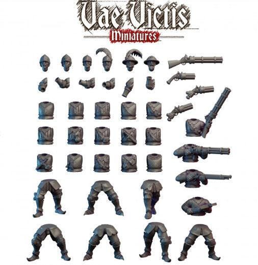 Modular Mercenary Miniatures, Bits and Weapon Conversions Fantasy by Vae Victis, perfect for Fantasy Wargames and Tabletop RPGs