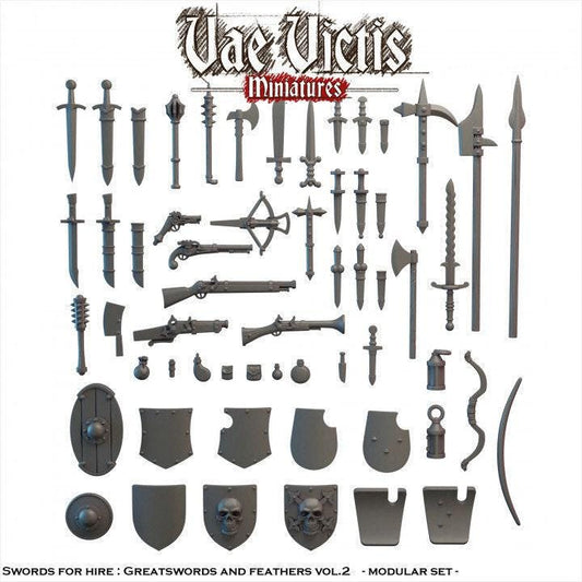 Weapons pack, Bits and Weapon Conversions Fantasy Miniatures by Vae Victis, perfect for Fantasy Wargames and Tabletop RPGs
