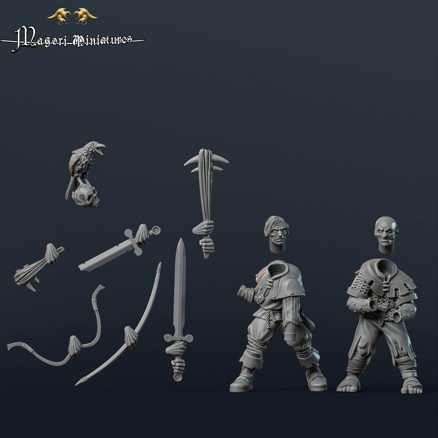 Undead Warband, Zombies and Dregs, Fantasy Skirmish Miniatures by Magori Miniatures, perfect for Fantasy Wargames and RPGs