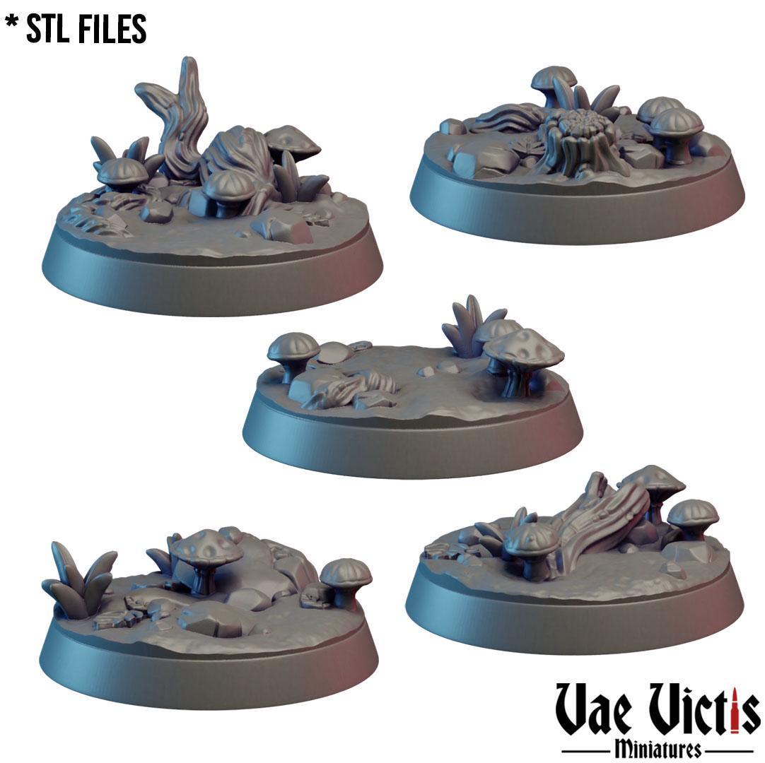Forest Floor Round Bases for use in Tabletop Wargames by Vae Victis
