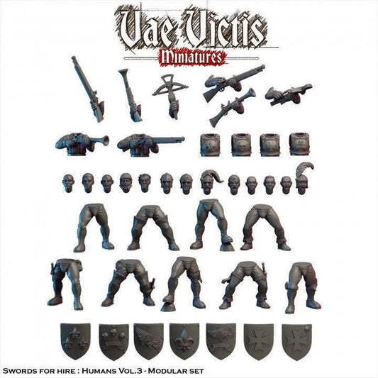 Modular Mercenary Miniatures, Bits and Weapon Conversions Fantasy by Vae Victis, perfect for Fantasy Wargames and Tabletop RPGs