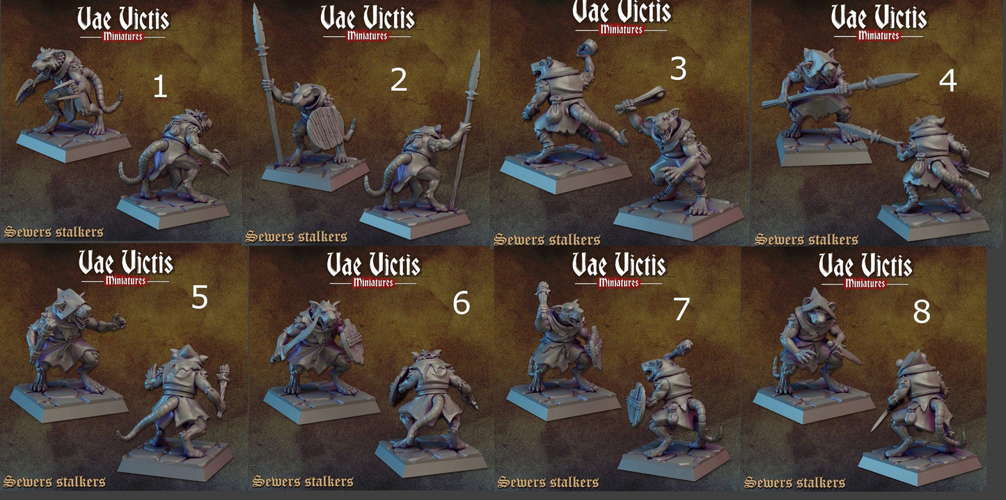 Ratkin Warband, Field Surgeon. Drummer, Noble Fighter, Fantasy Miniatures by Vae Victis, perfect for Fantasy Wargames and Tabletop RPGs