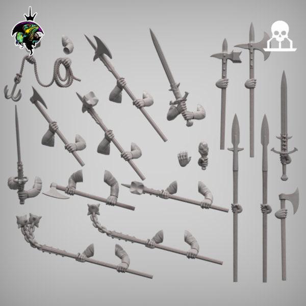 Modular Mercenary Bits, Weapon packs, Heads, Torsos and Legs. Fantasy Miniatures by Reptilian Overlords, perfect for Fantasy Wargames