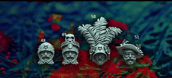 Modular Mercenary Bits, individual Heads. Fantasy Miniatures by Reptilian Overlords, perfect for Fantasy Wargames and Tabletop RPGs
