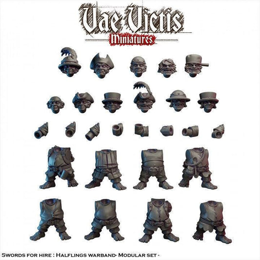 Modular Halfling Village Guard Miniatures, Bits and Weapon Conversions Fantasy by Vae Victis, perfect for Fantasy Wargames and Tabletop RPGs