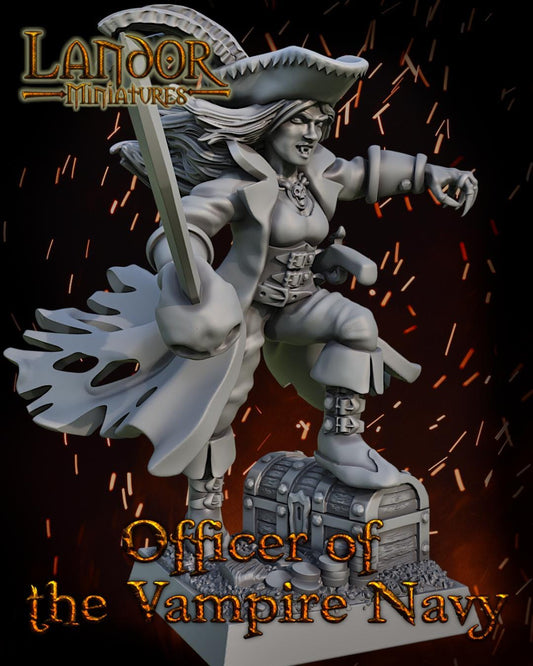 Vampire Pirate Captain, Modular Undead Swashbucklers by Landor Miniatures! Vampire Coast for Fantasy Wargames