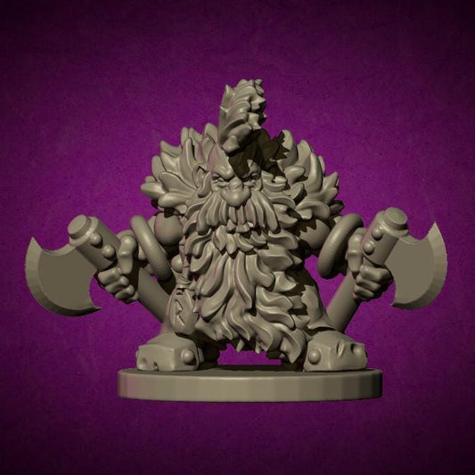 Berserker Dwarf, Fantasy Skirmish Miniatures by MoM Miniatures, perfect for Fantasy Wargames and RPGs