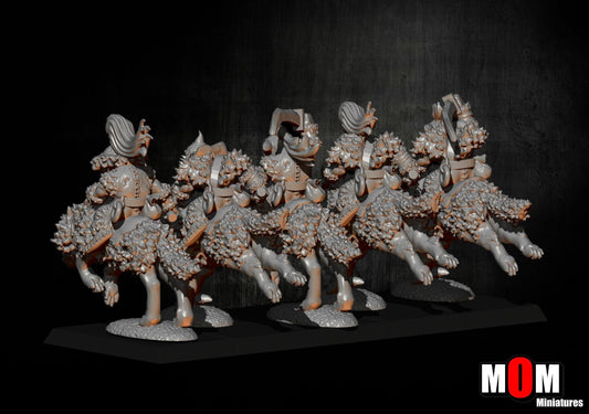 Goblin Wolf Riders, Fantasy Skirmish Miniatures by MoM Miniatures, perfect for Fantasy Wargames and RPGs