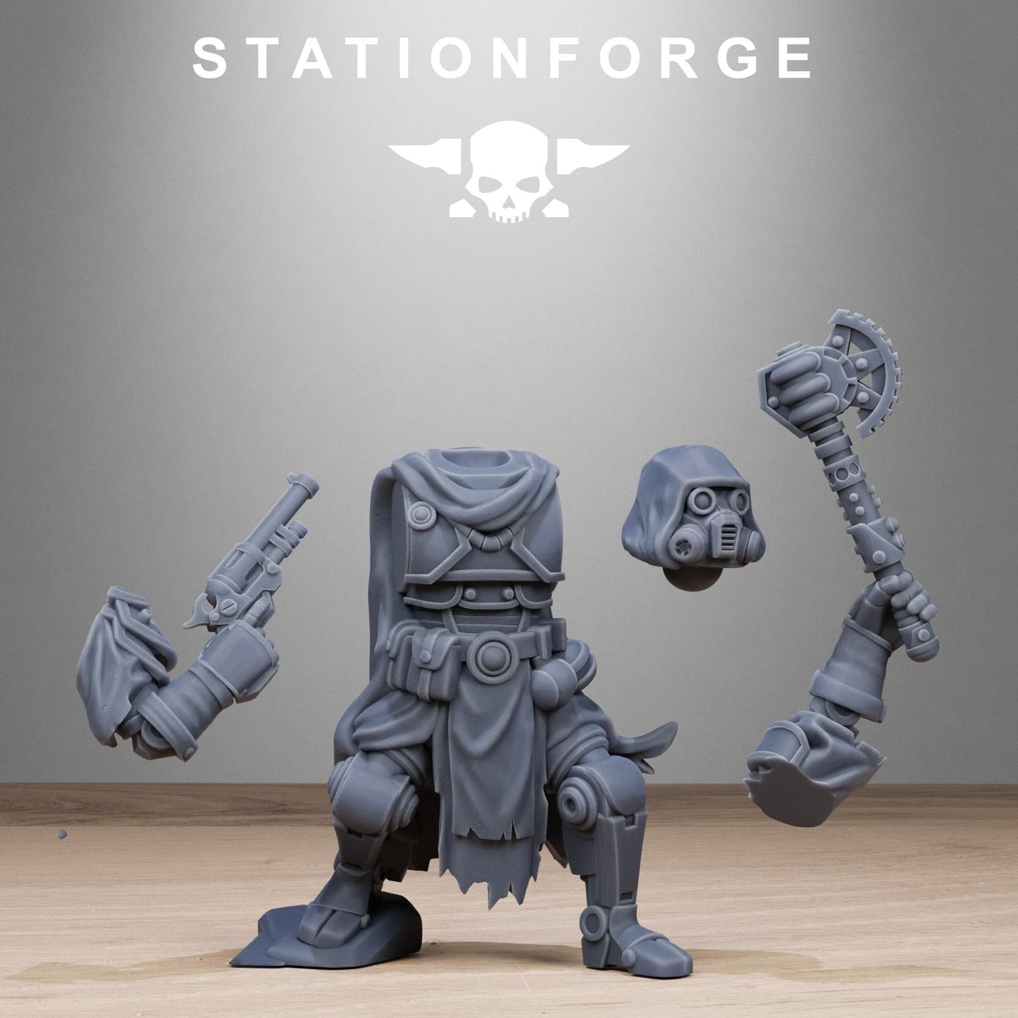 Scavenger Tech Magicians, Space Techno-bots, modular Sci-Fi warriors by STATIONFORGE, Sci-Fi Wargames Cyber-themed Grimdark miniatures