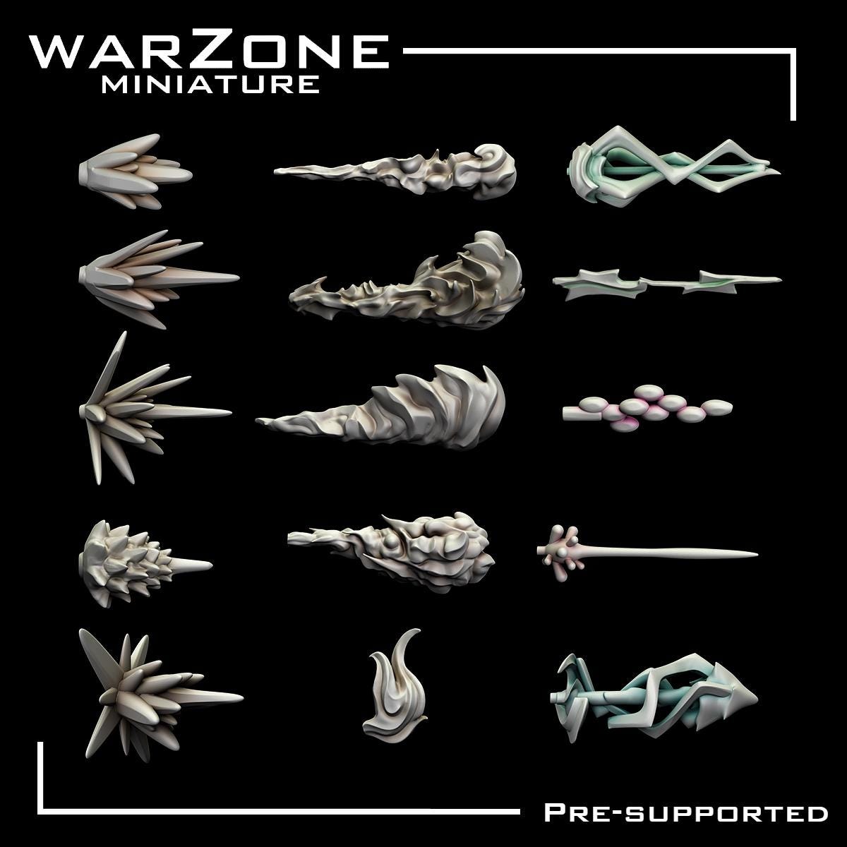 FX Pack Vol.1 - Muzzle Flash & Energy, Conversion Parts and Basing Materials Sculpted by WarZone Miniature, Scaled for Miniature Wargames