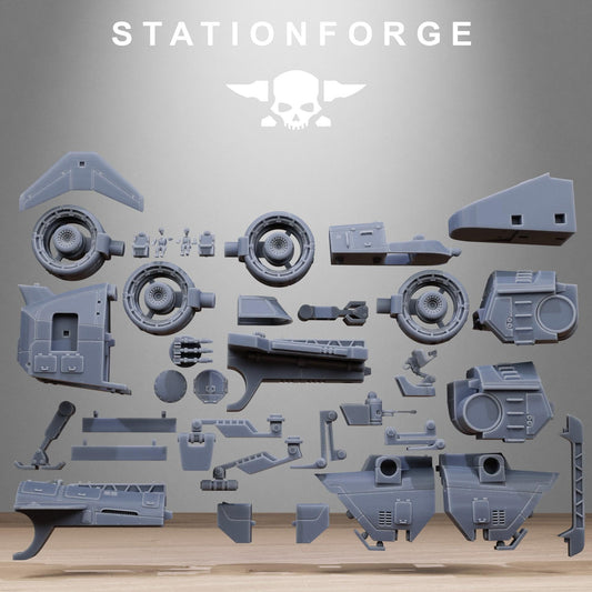 FreeGuard Skycrane, Modular Sci-Fi Guardsmen Tank Transport by STATIONFORGE, Sci-fi Wargames Proxy