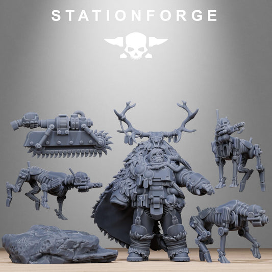 Techno Savage Druid, Chaos Worshipper Sci-Fi Wargames Miniatures by STATIONFORGE, Corrupted Imperial Guard