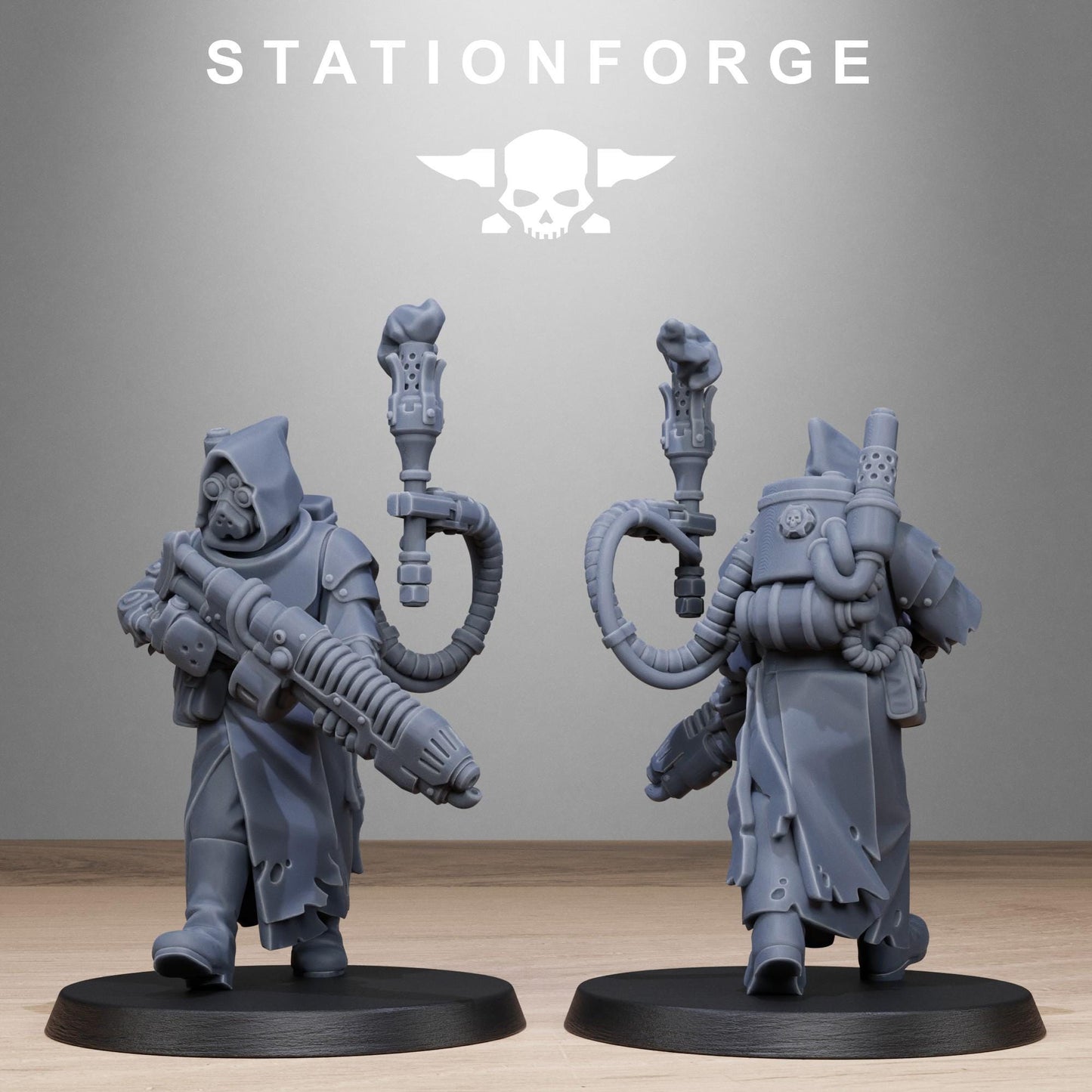 Scavenger Sanctum Infantry, modular Sci-Fi warriors by STATIONFORGE, Sci-Fi Wargames Cyber-themed Grimdark miniatures