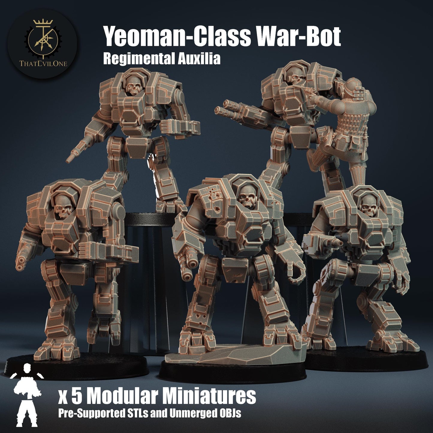 Yeoman-Class War-Bot, Imperial Guard, monopose Sci-Fi warriors by ThatEvilOne