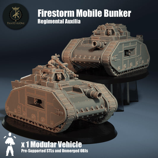 Firestorm Mobile Bunker Heavy Tank, Modular Sci-Fi Vehicle by ThatEvilOne, Sci-fi Wargames Proxy, Imperial Auxilia Army Super Heavy Tank