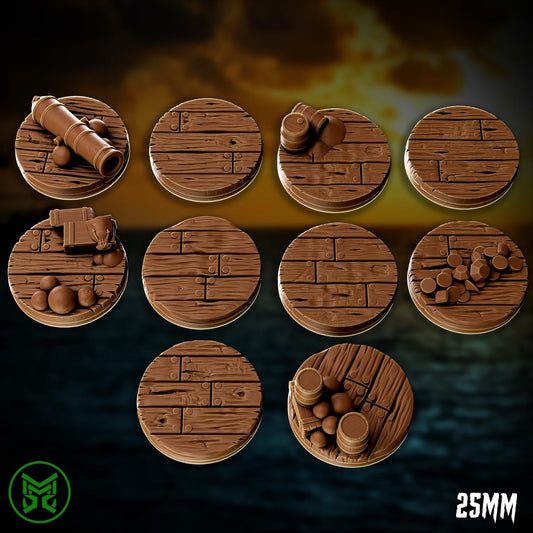 Wooden Plank bases for use in Tabletop Wargames by Mekka Miniatures