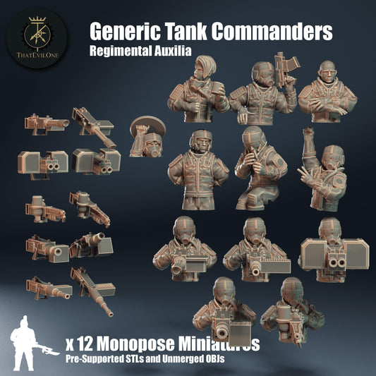 Generic Tank Commanders, Semi-modular Sci-Fi warriors by ThatEvilOne, Sci-Fi Wargames Guard Proxy, Imperial Auxilia Army