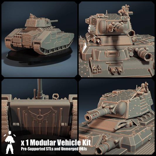 AT-93 Sunfish Super-Heavy, Modular Sci-Fi Vehicle by ThatEvilOne, Sci-fi Wargames Proxy, Imperial Auxilia Army Super Heavy Tank