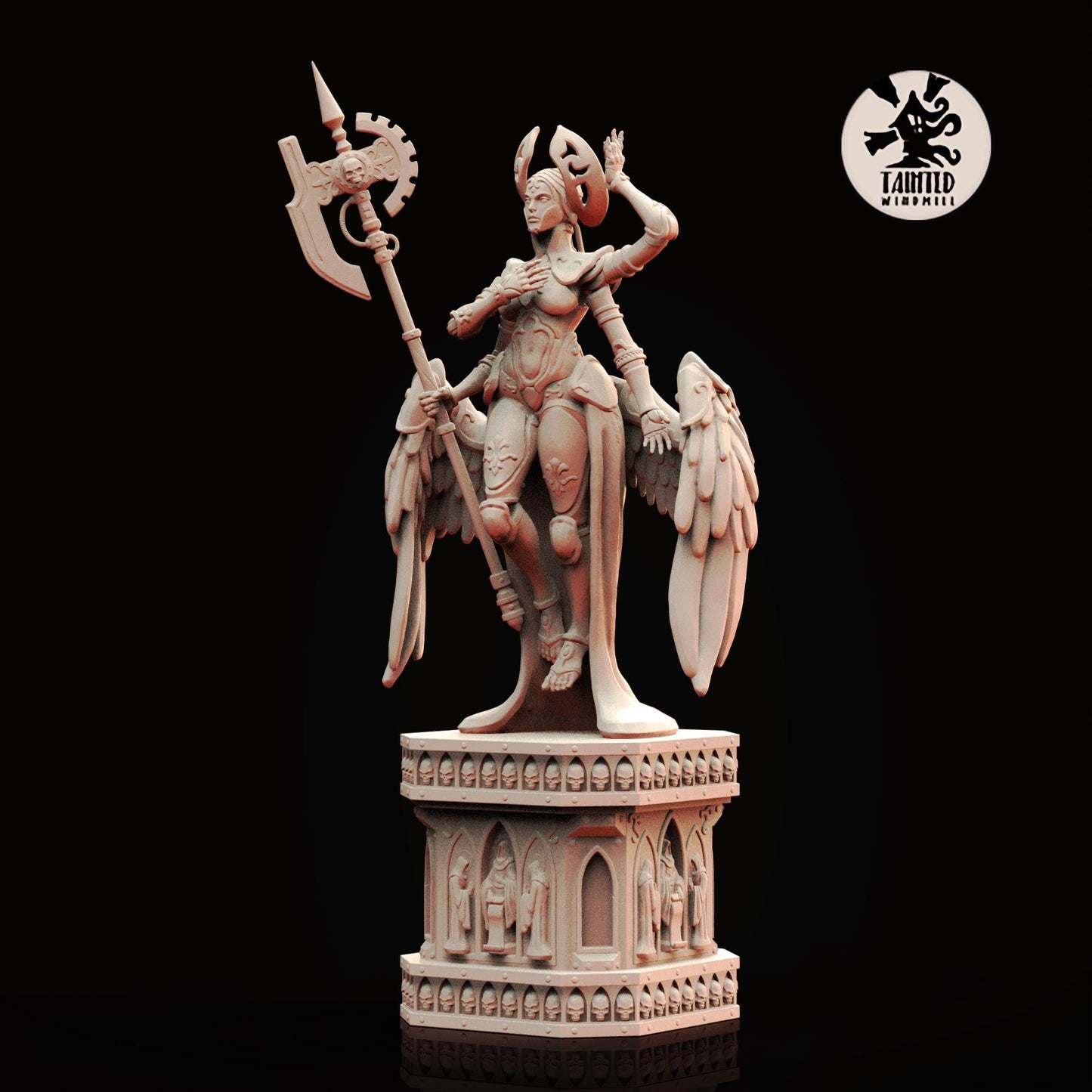 Gothic Cyber Statue, Imperial Cathedral Statues Sculpted by Tainted Windmill for Wargames set in the Grimdark Future