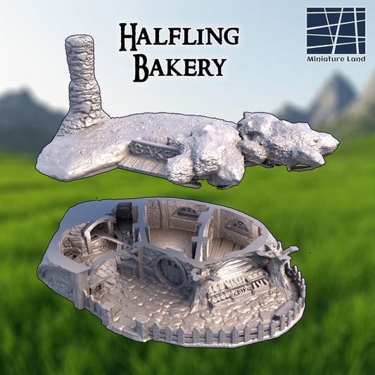 Halfling Bakery - Tabletop Terrain - 28 MM, Tabletop 3D Printed Terrain by MiniatureLand, Perfect for Wargaming and RPGs