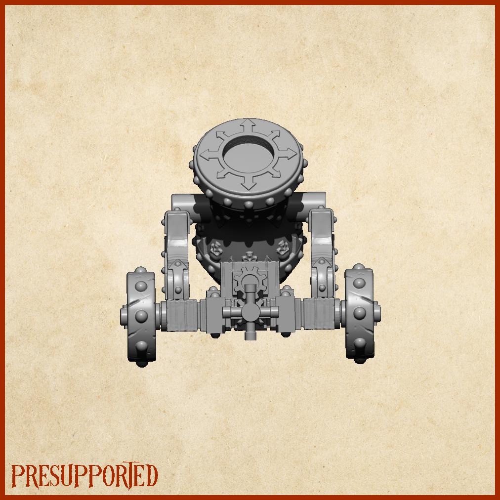 Infernal Dwarf Mortar Gun, Fantasy Skirmish Miniatures by MoM Miniatures, perfect for Fantasy Wargames and RPGs