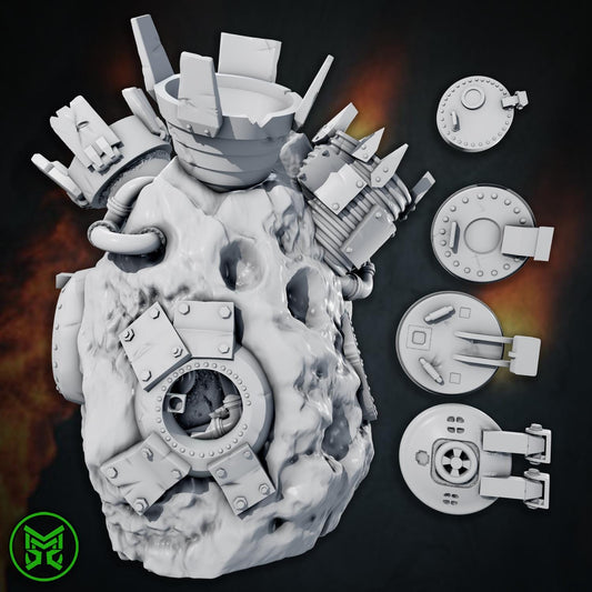 Rokky Drop Pods, Space-Faring Orkish Menace Sculpted by Mekka Miniatures, Grimdark Compatible, Scaled for Miniature Wargames