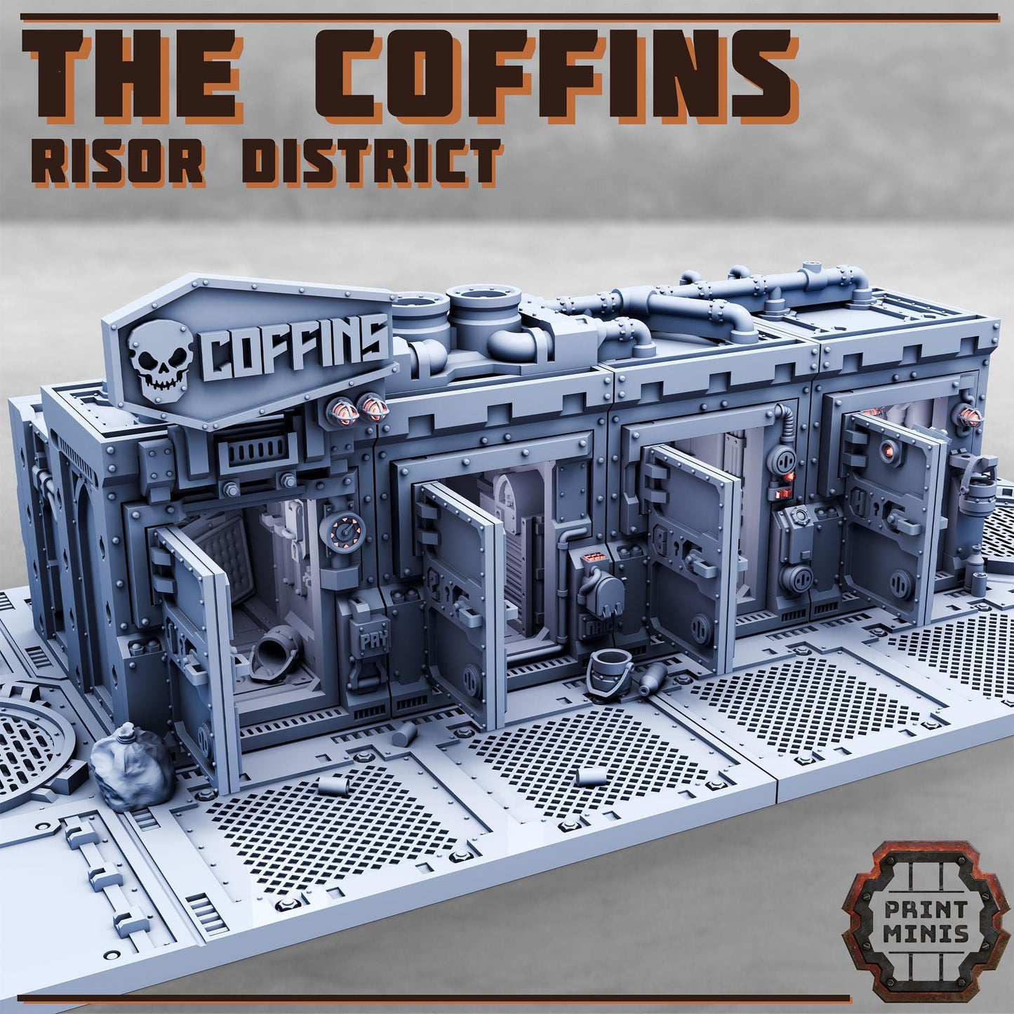 The Coffins - Risor District Appartments - Sci-Fi City Skirmish Wargaming Terrain by Print Minis
