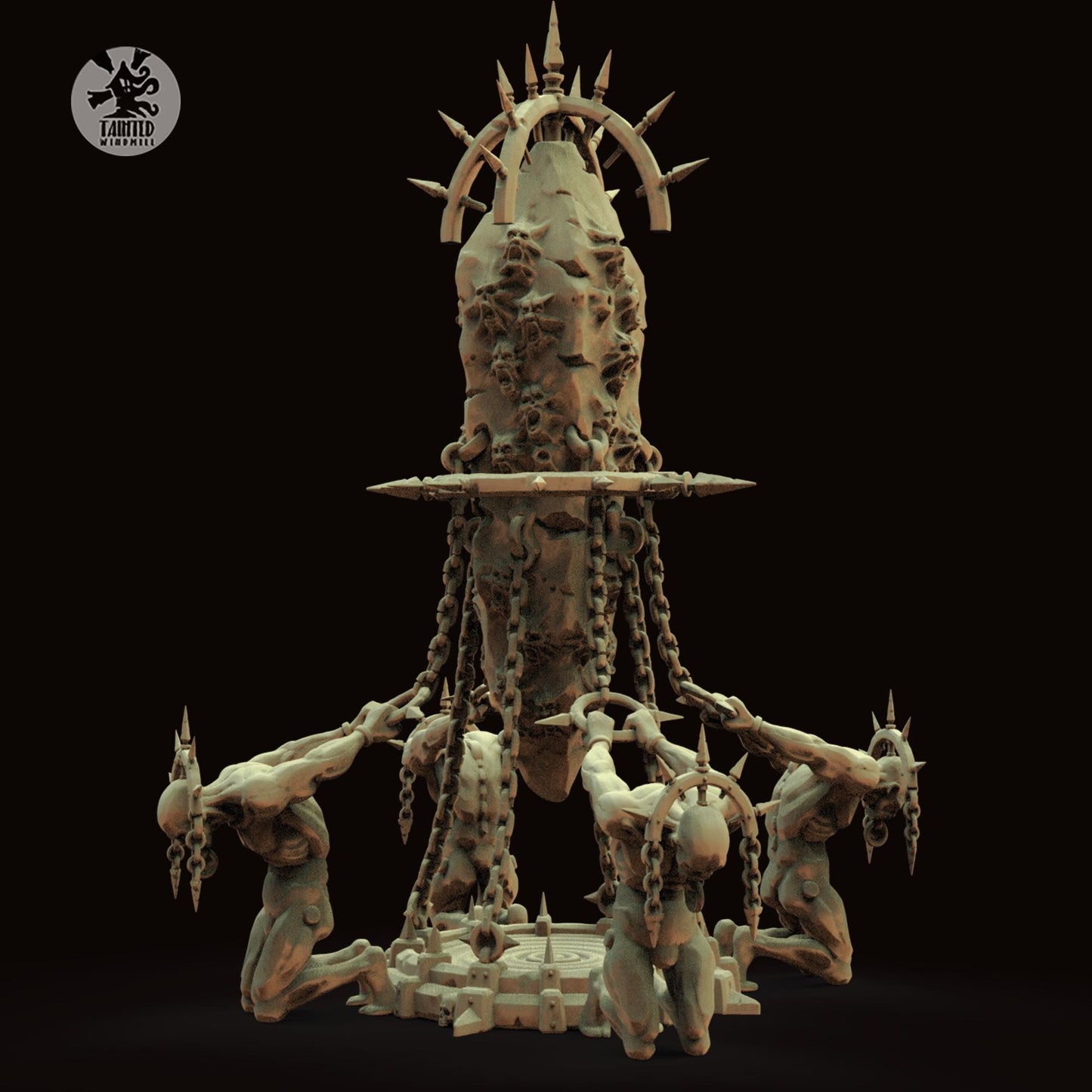 Screaming Stone, Chaotic Daemonic Terrain Feature Sculpted by Tainted Windmill for Wargames set in the Grimdark Future