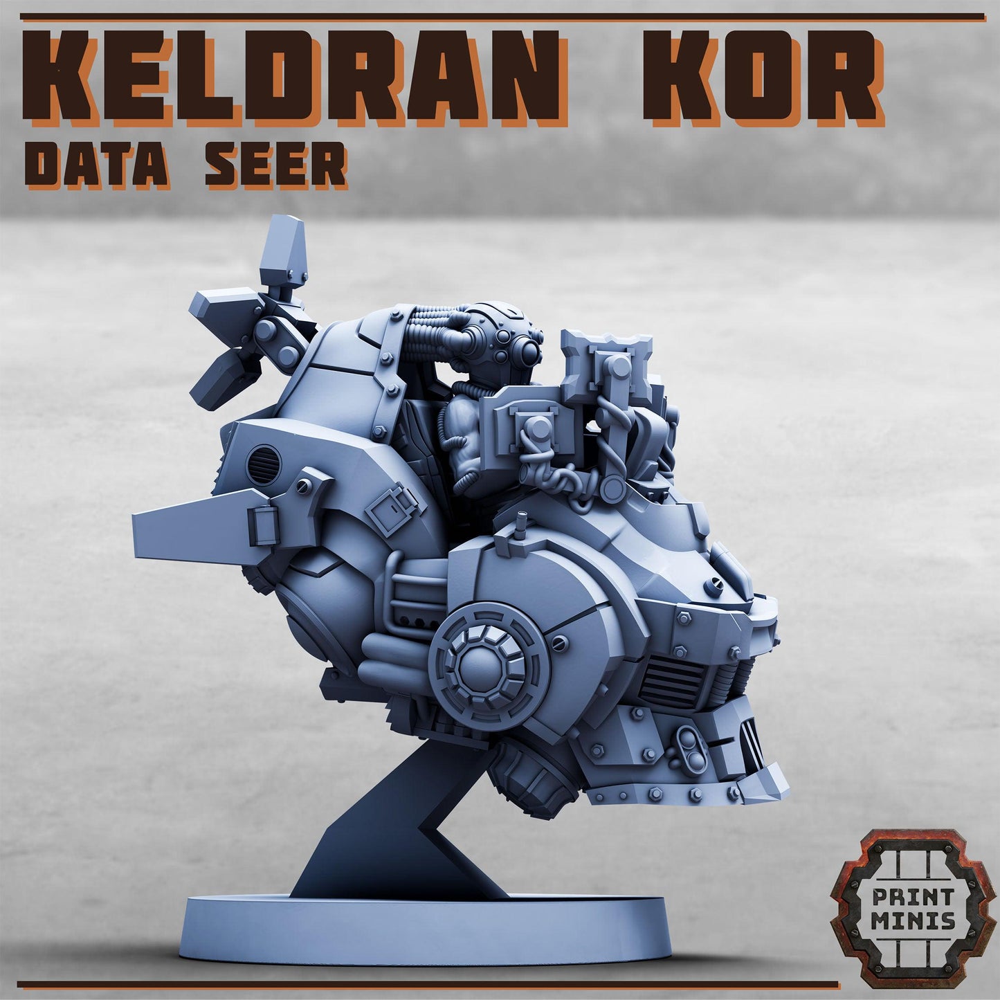 Data Seer, Modular Sci-Fi Miniatures by Print Minis, Grimdark Wargames Proxy