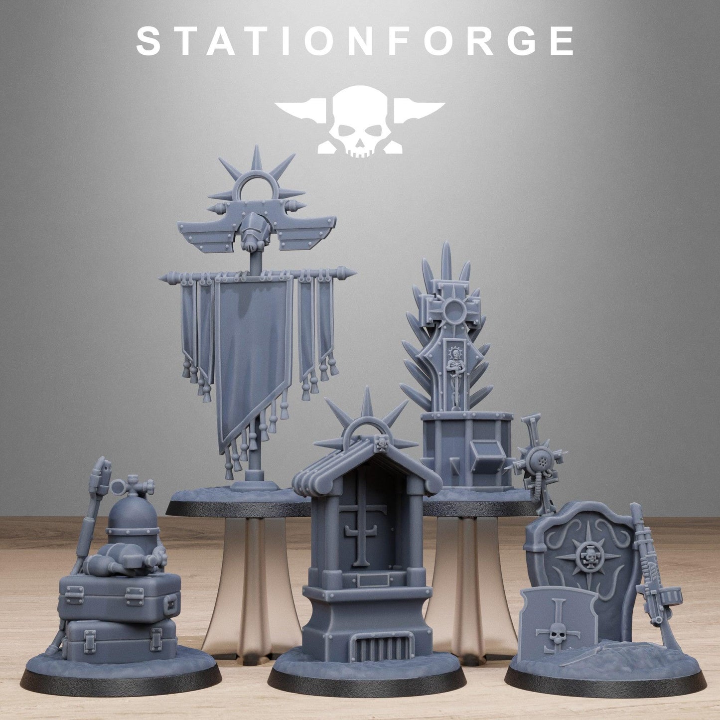 RoyalGuard Objective Marker, Modular Sci-Fi Marine warriors by STATIONFORGE, Grimdark Wargames Proxy