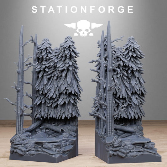 Forest Diorama Stands, Sci-Fi Grimdark Terrain by STATIONFORGE