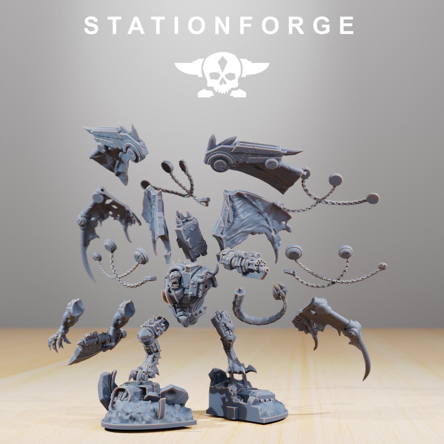 Orkaz Thazaron, Space-Faring Orkish Menace Sculpted by STATIONFORGE, Grimdark Compatible, Sci-Fi Wargame Scale