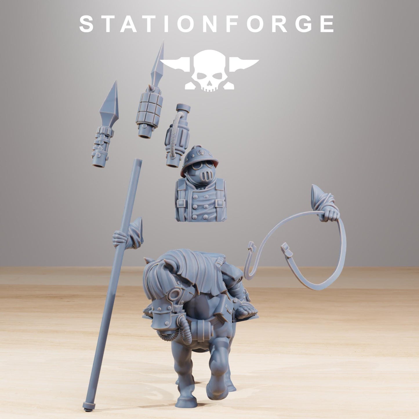 GrimGuard Pony Cavalry, Modular Set Miniatures by STATIONFORGE, Imperial guard cavalry regiment