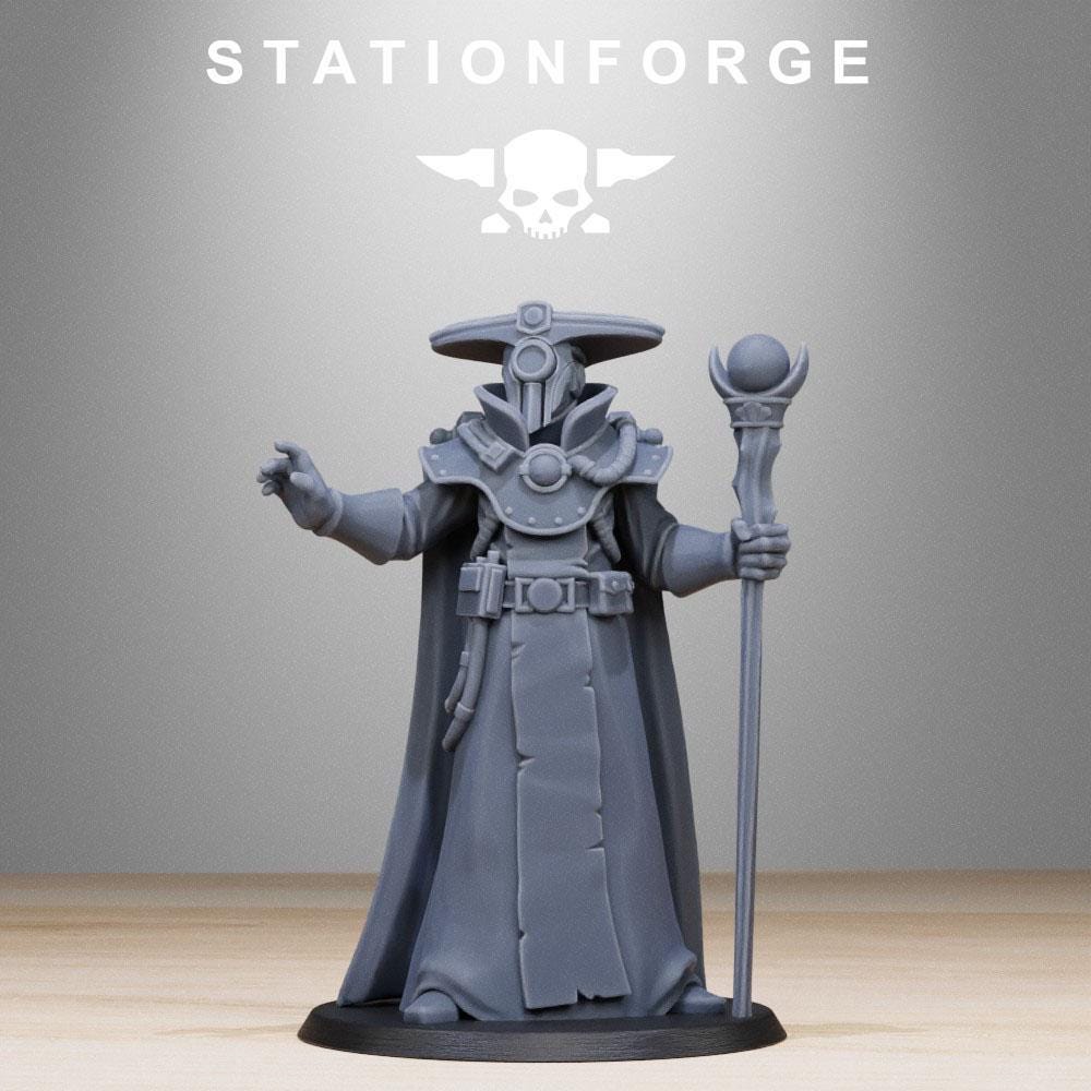 GrimCorp Elder, Imperial Heroic Agents Sculpted by STATIONFORGE for Wargames set in the Grimdark Future