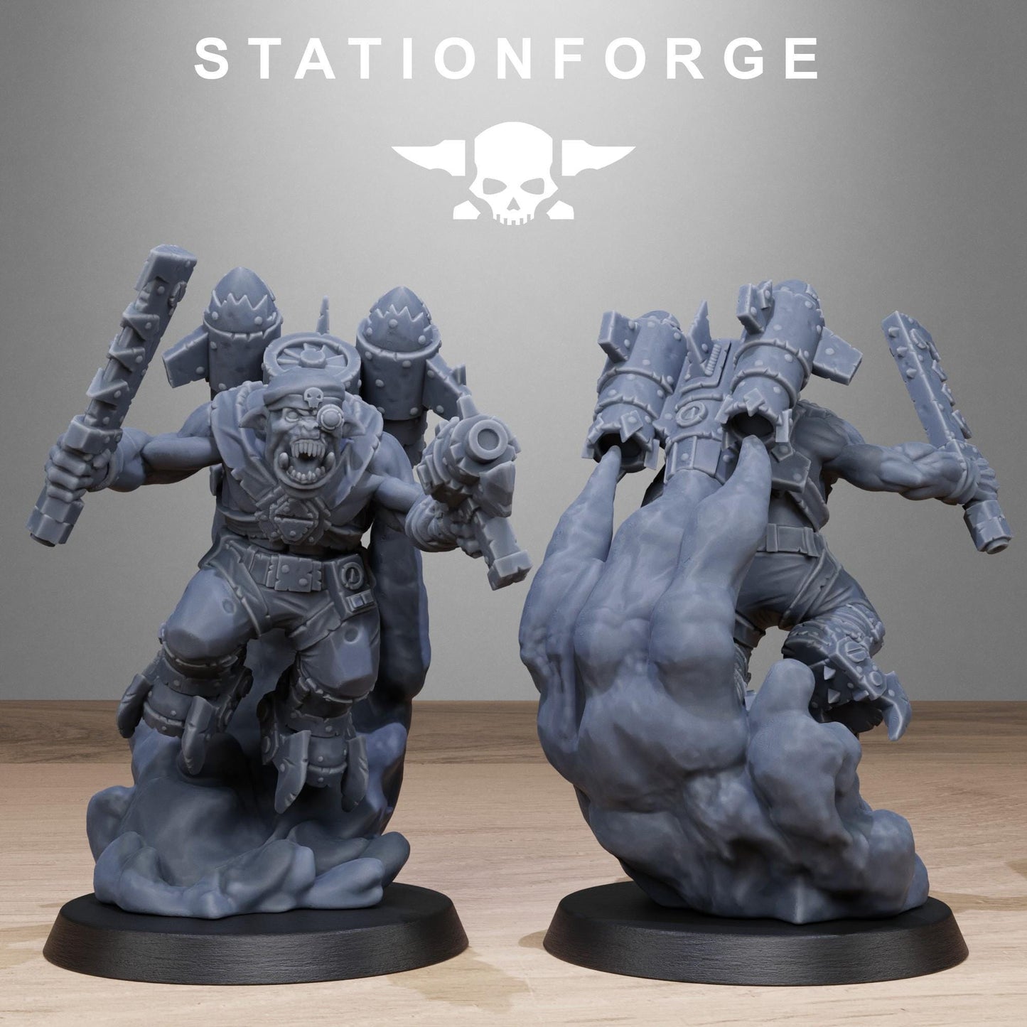 Sci-Fi Ork Miniatures, STATIONFORGE Grimdark Wargame Flyers
