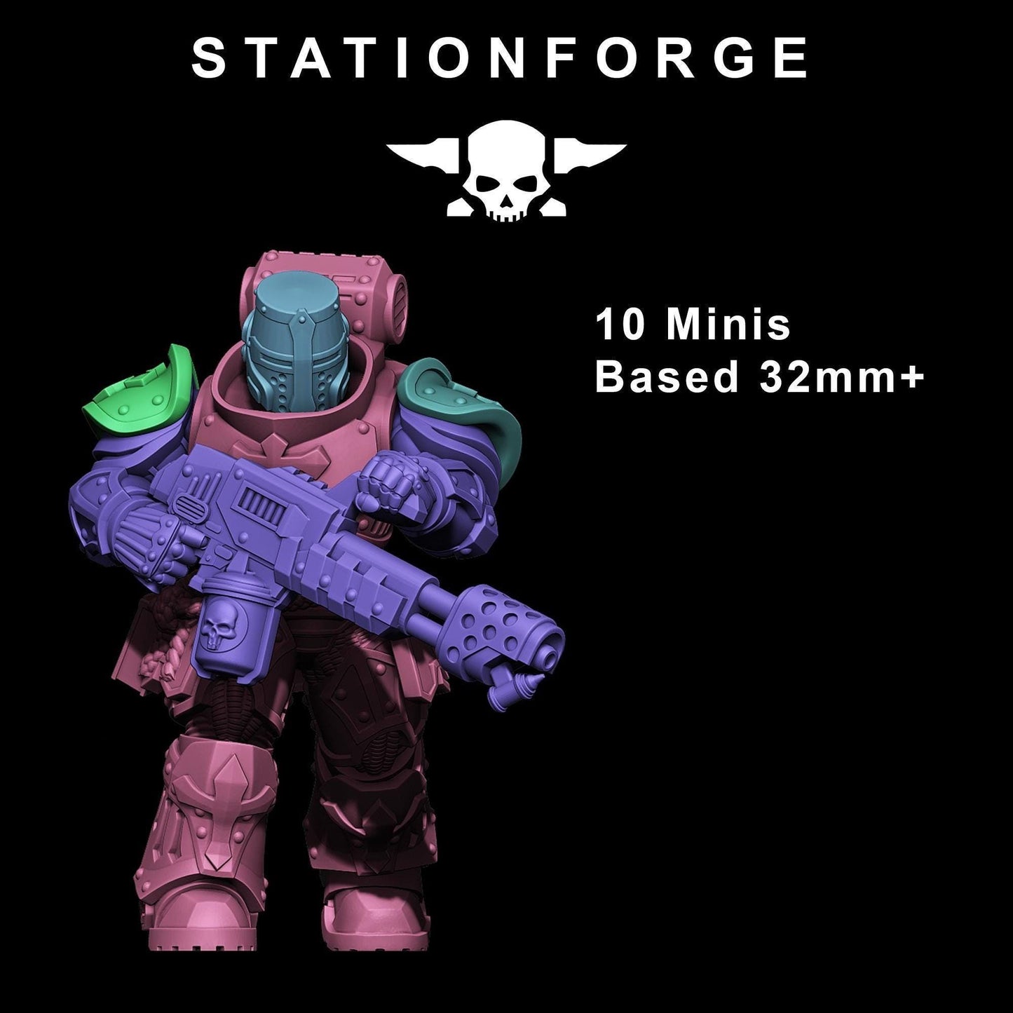 Socratis Zealots, Modular Sci-Fi Marine warriors by STATIONFORGE, Grimdark Wargames Proxy