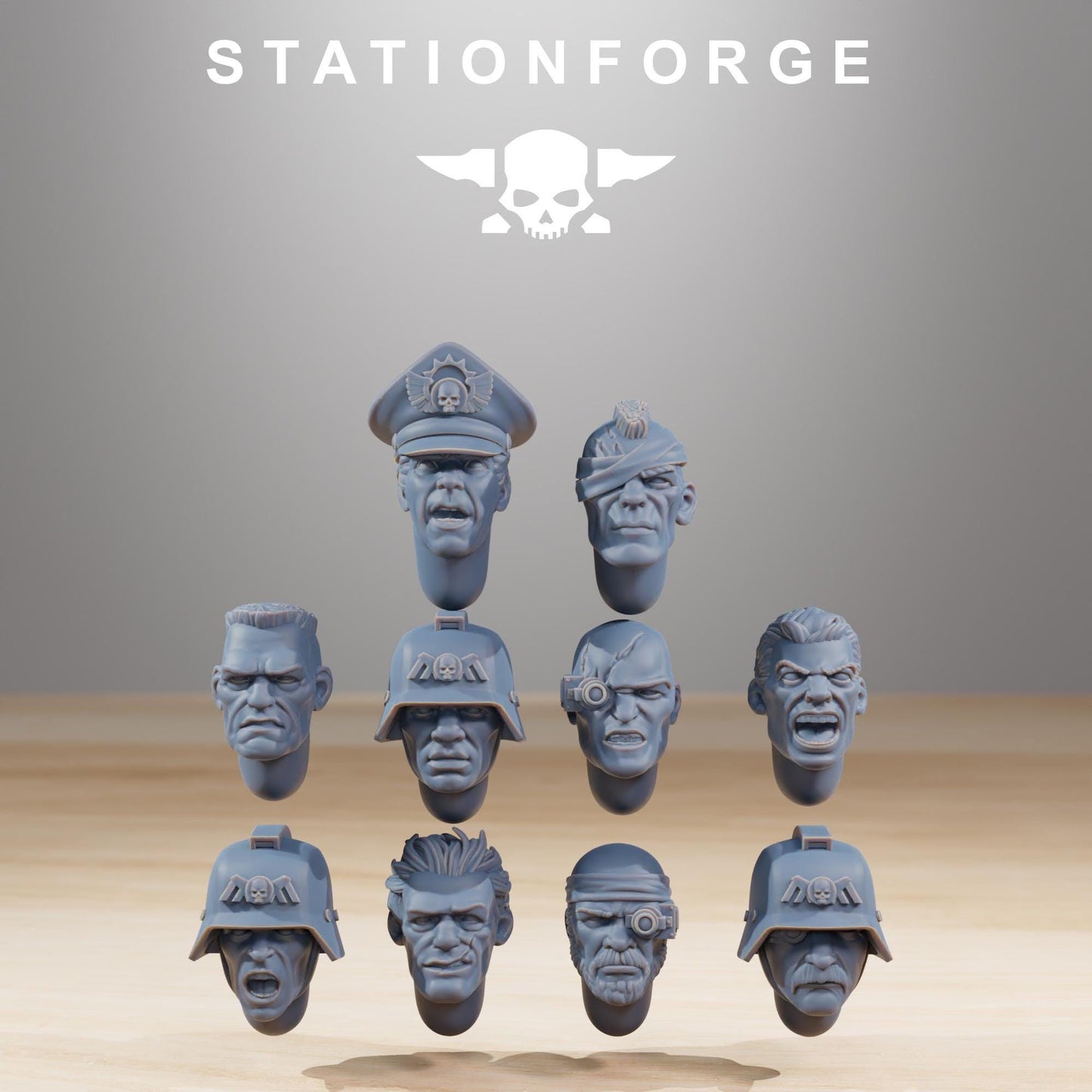GrimGuard Combatants, Death Korps Proxy, Sci-Fi Wargames Miniatures by STATIONFORGE