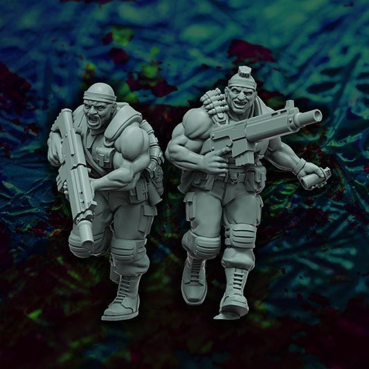 Spacenam Light Recon Squad, Sci-Fi Wargames Miniatures by Reptilian Overlords, Space Guard