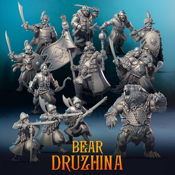 The Bear Druzhina warband by Punga Miniatures - Wargame Scale 3D Printed Miniature