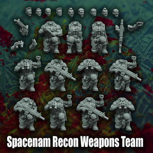 Spacenam Recon Weapons Team, Sci-Fi Wargames Miniatures by Reptilian Overlords, Space Guard