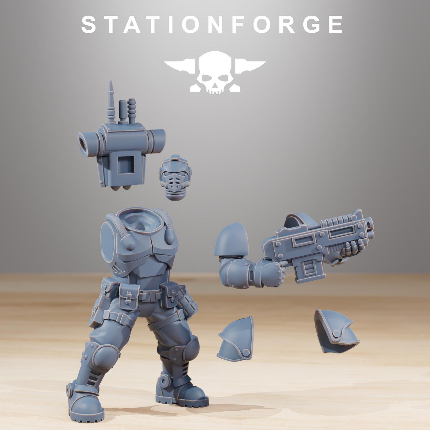 Socratis Light Infantry, Modular Sci-Fi Marine warriors by STATIONFORGE, Grimdark Wargames Proxy