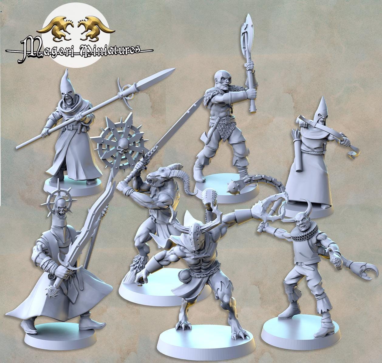 Cultist Warband Miniatures, Magori Miniatures, Fantasy Wargame RPG