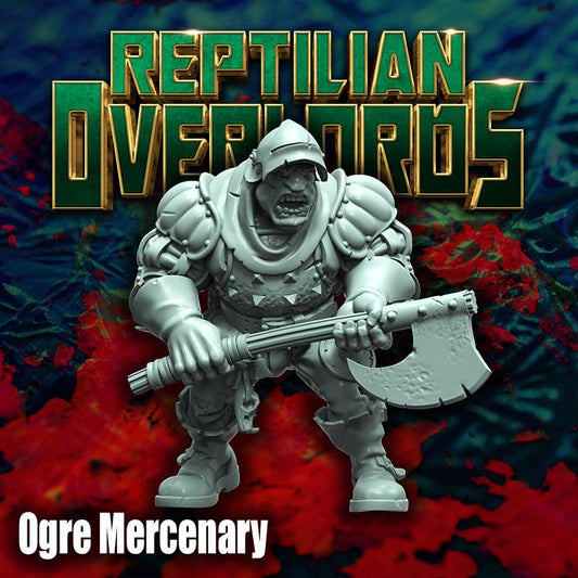Fantasy Ogre Mercenary, 3D Printed Resin Miniature by Reptilian Overlords